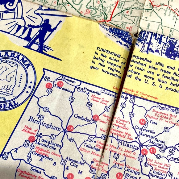 Vintage Sinclair Station Alabama Georgia Map - Picture 4 of 5